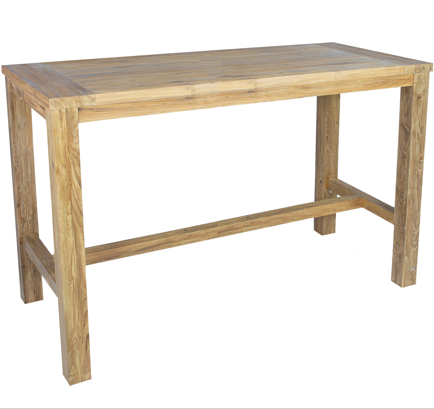 Mesa alta bar Tamu 200x80x110 cm teca reciclada