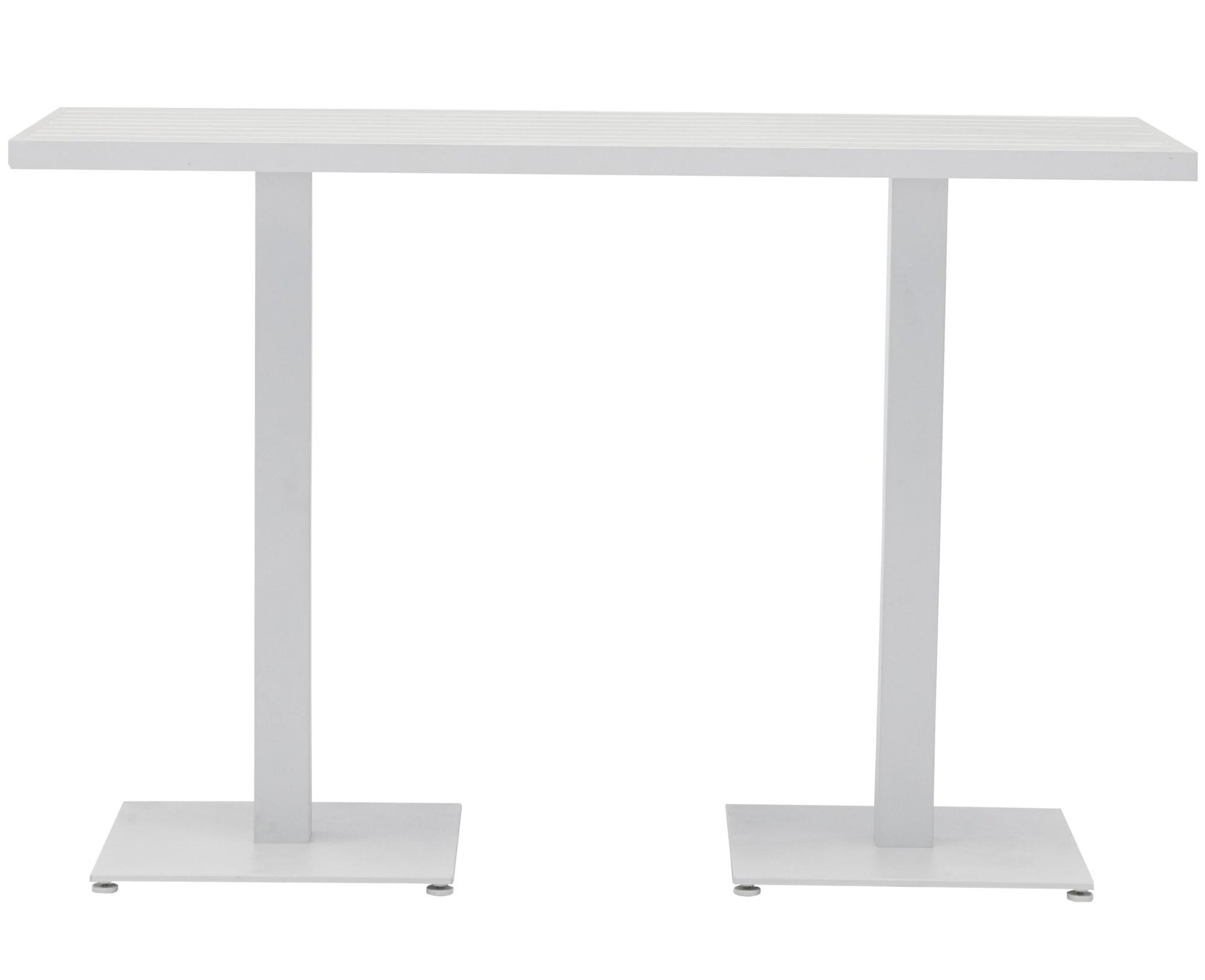 Mesa alta bar Orick 160x70 cm aluminio blanco.