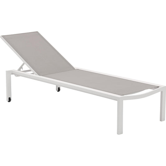 Tumbona Bangor aluminio blanco y textilene gris claro
