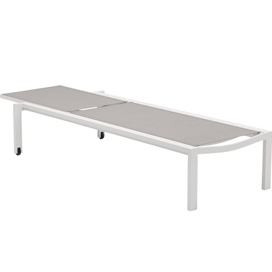 Tumbona Bangor aluminio blanco y textilene gris claro