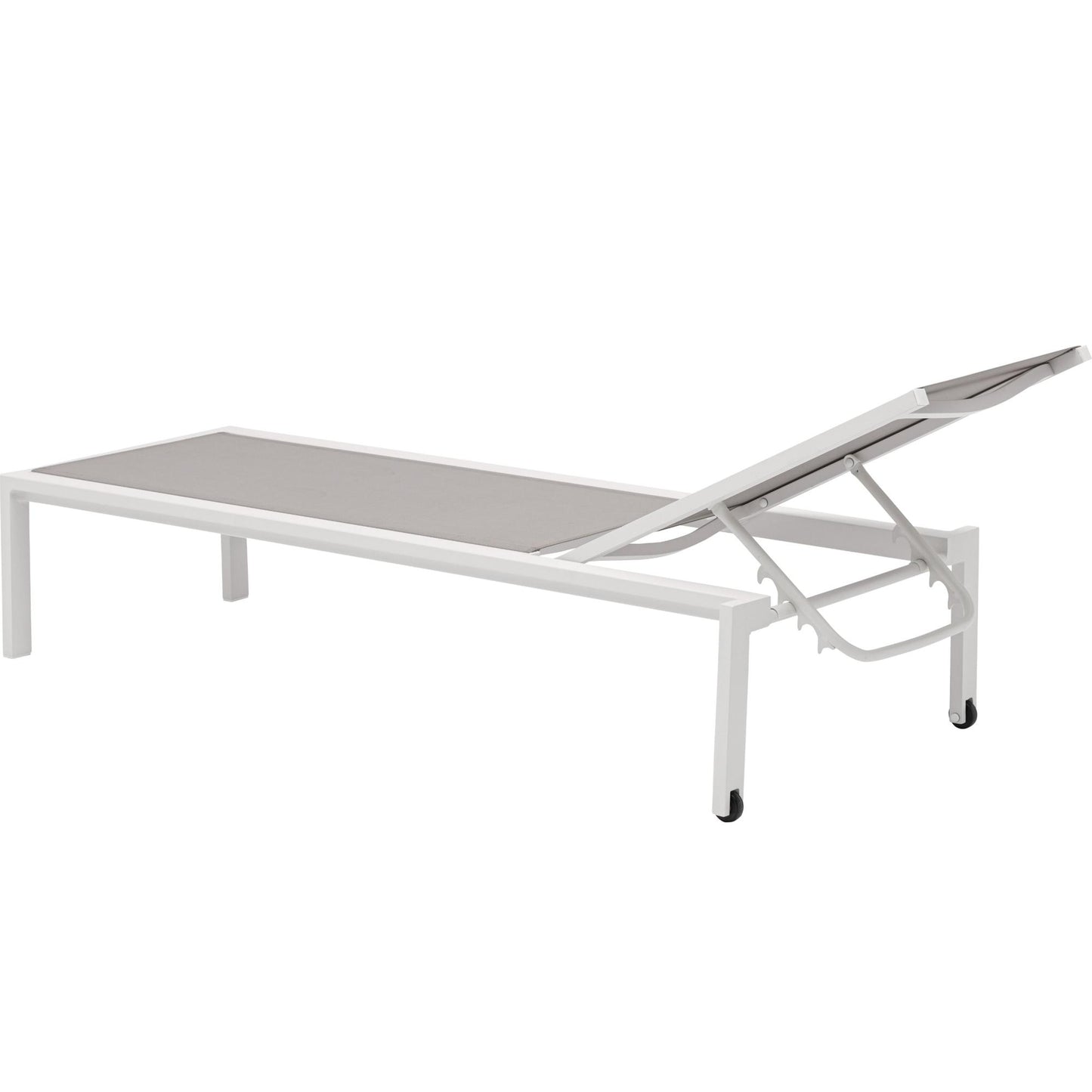 Tumbona Bangor aluminio blanco y textilene gris claro