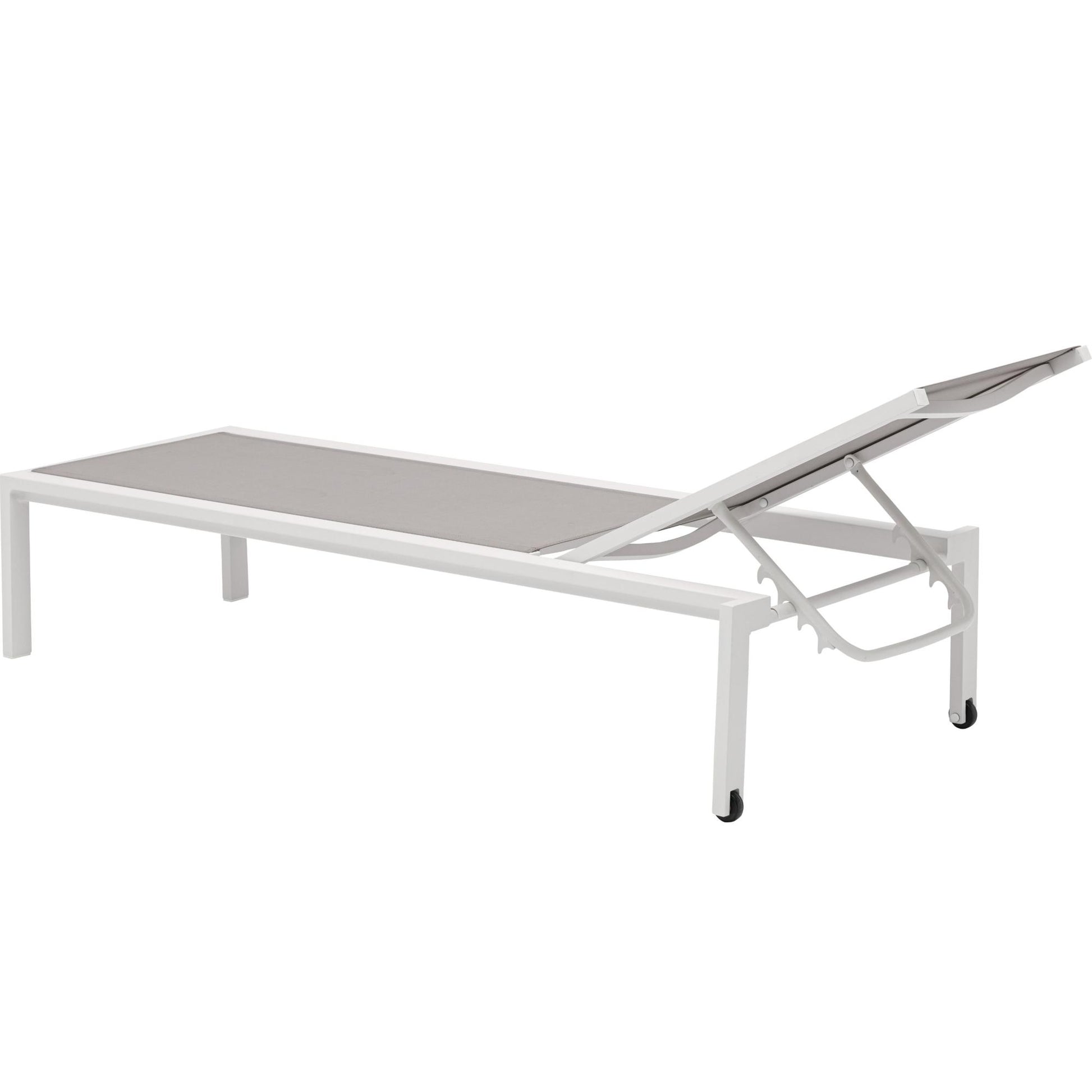Tumbona Bangor aluminio blanco y textilene gris claro