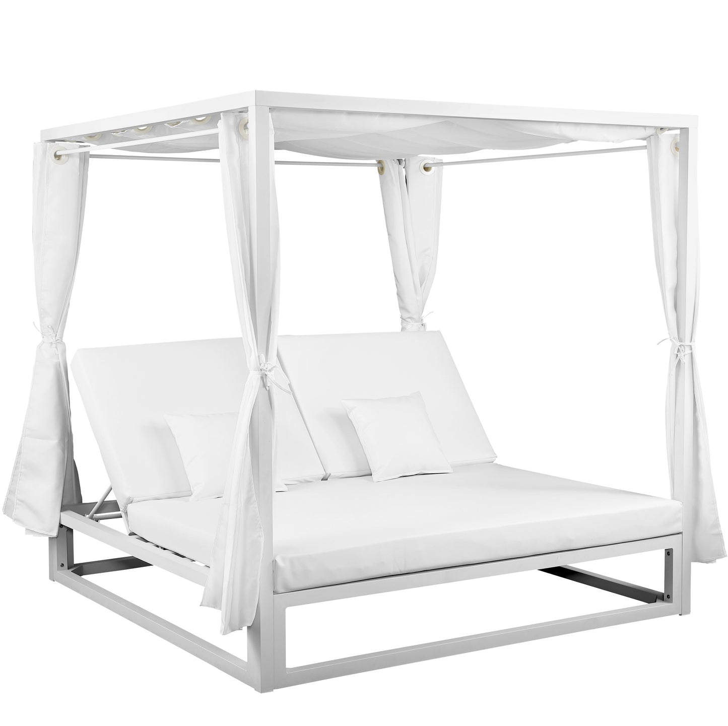 Daybed Mabie aluminio y tejido náutico blanco