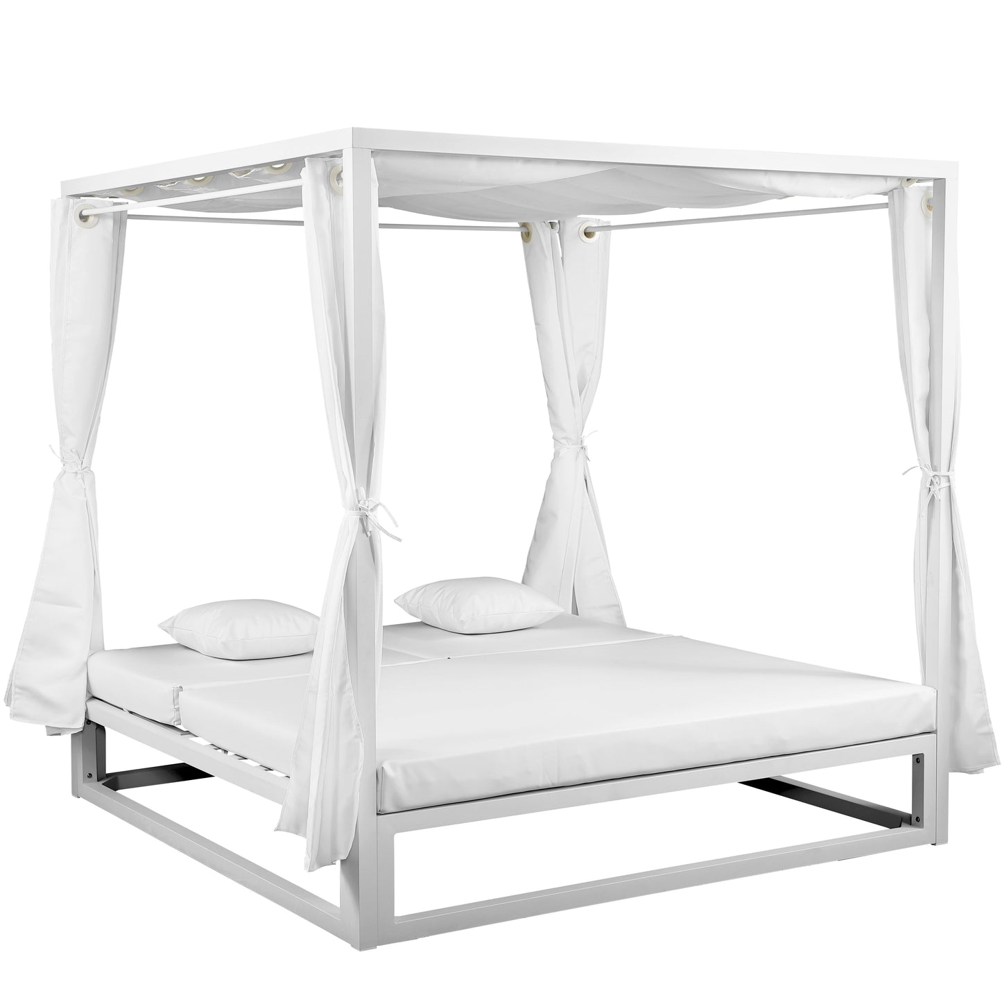 Daybed Mabie aluminio y tejido náutico blanco