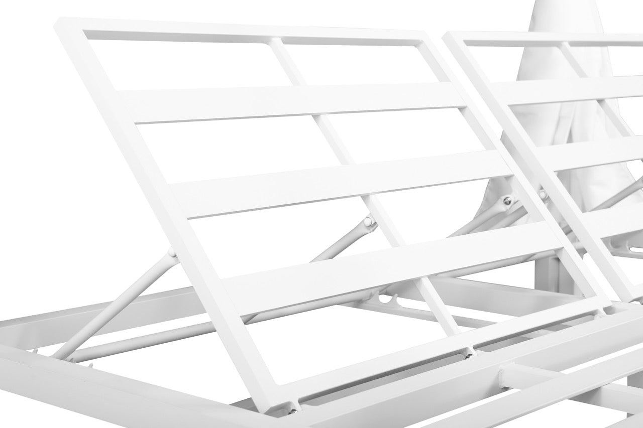 Daybed Mabie aluminio y tejido náutico blanco