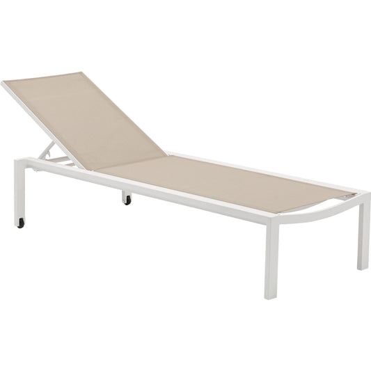 Tumbona Bangor aluminio blanco y textilene taupe