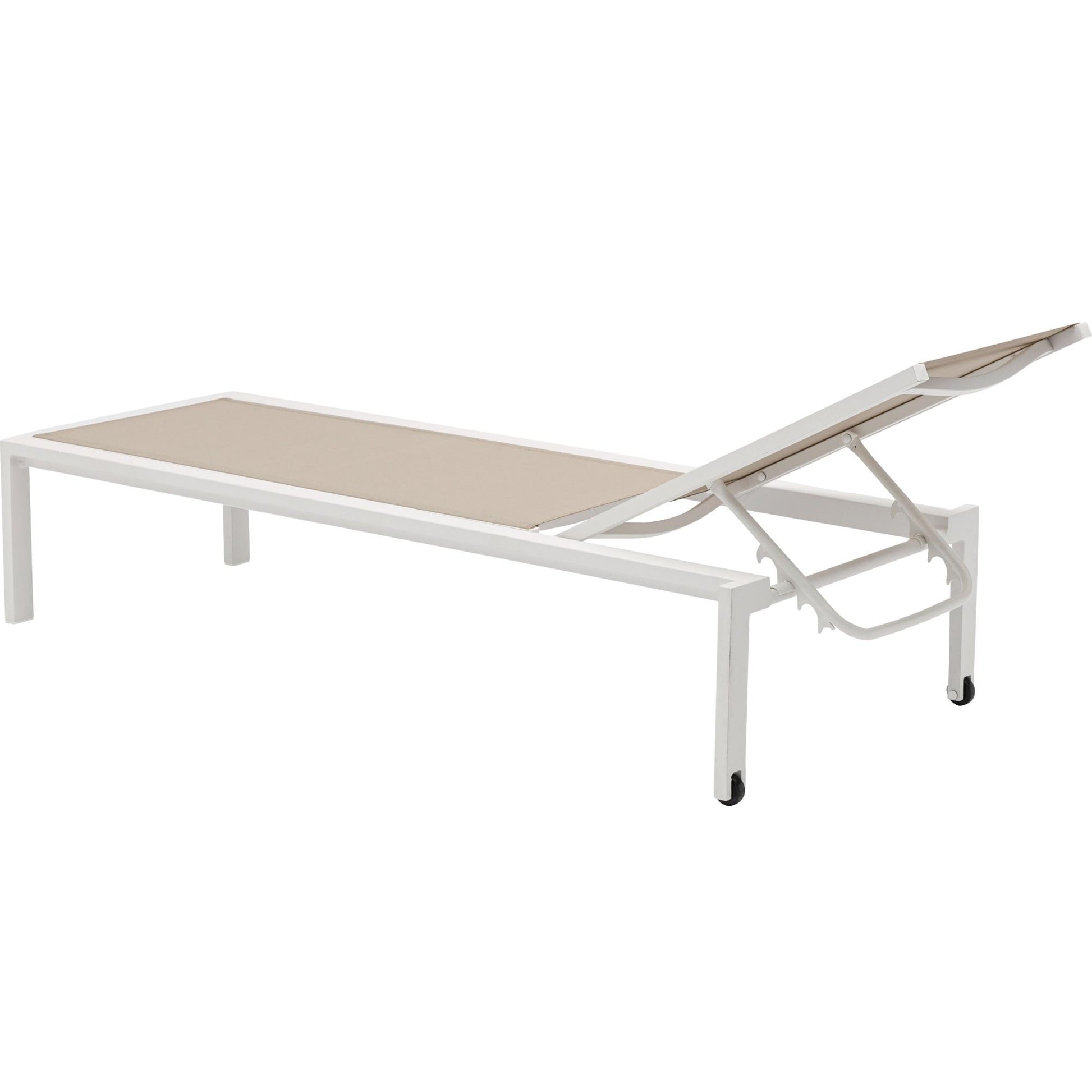 Tumbona Bangor aluminio blanco y textilene taupe