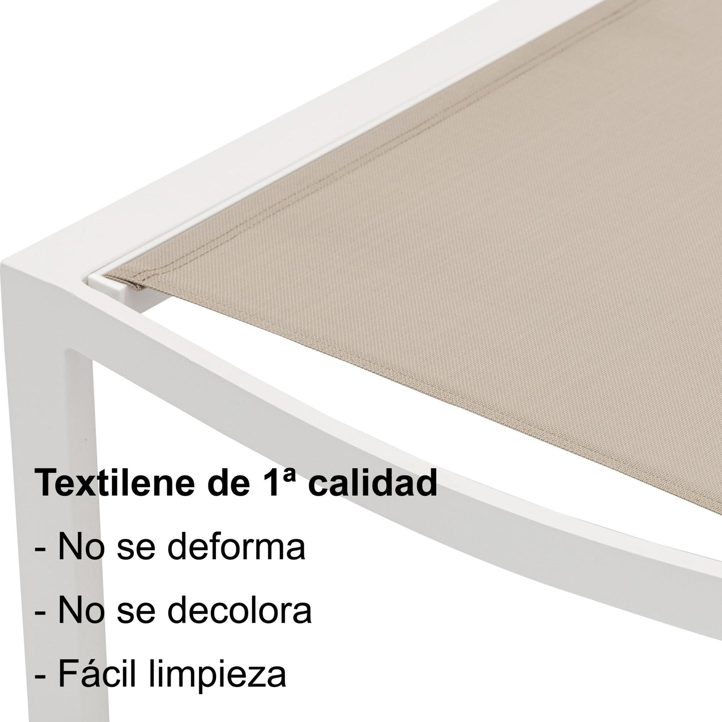 Tumbona Bangor aluminio blanco y textilene taupe