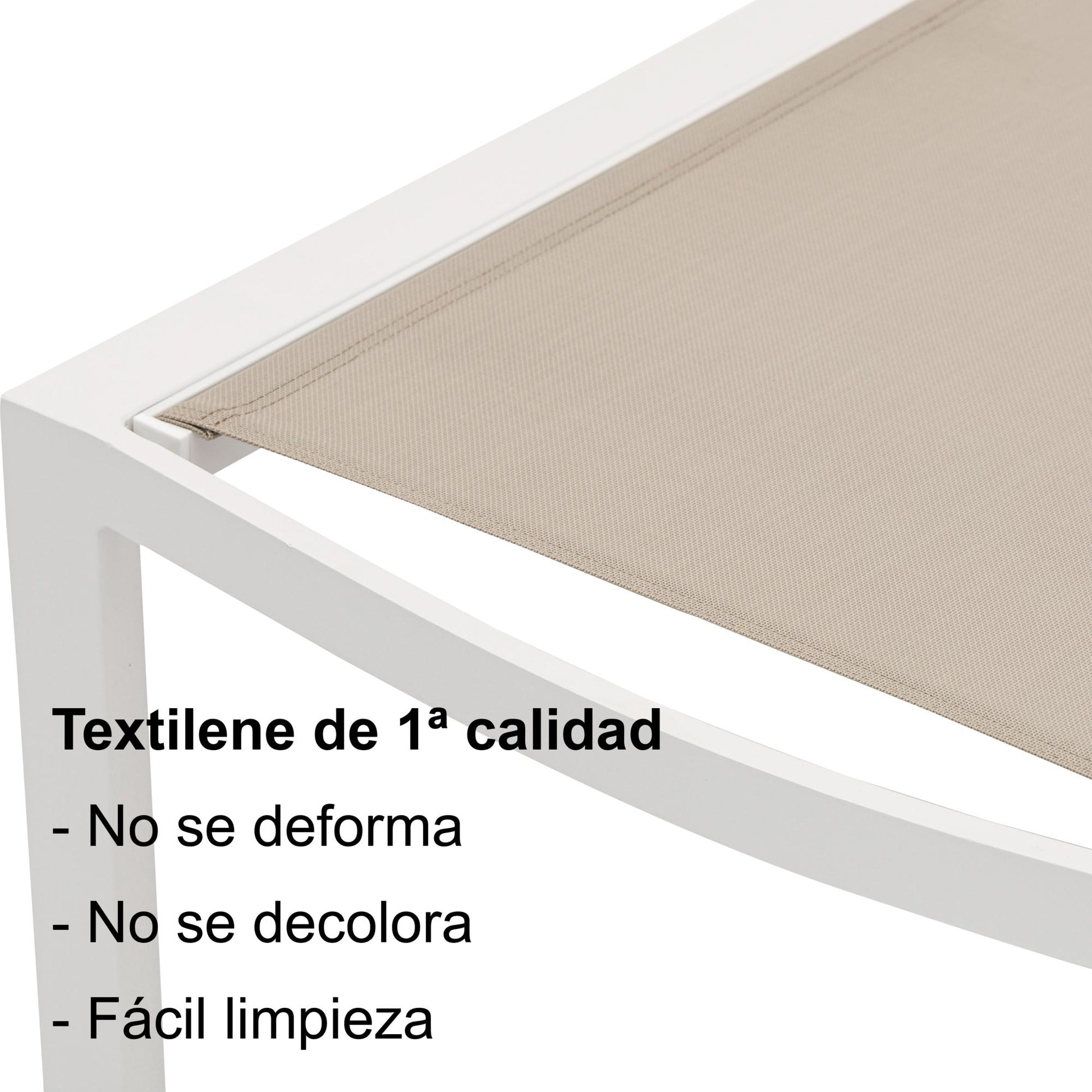 Tumbona Bangor aluminio blanco y textilene taupe