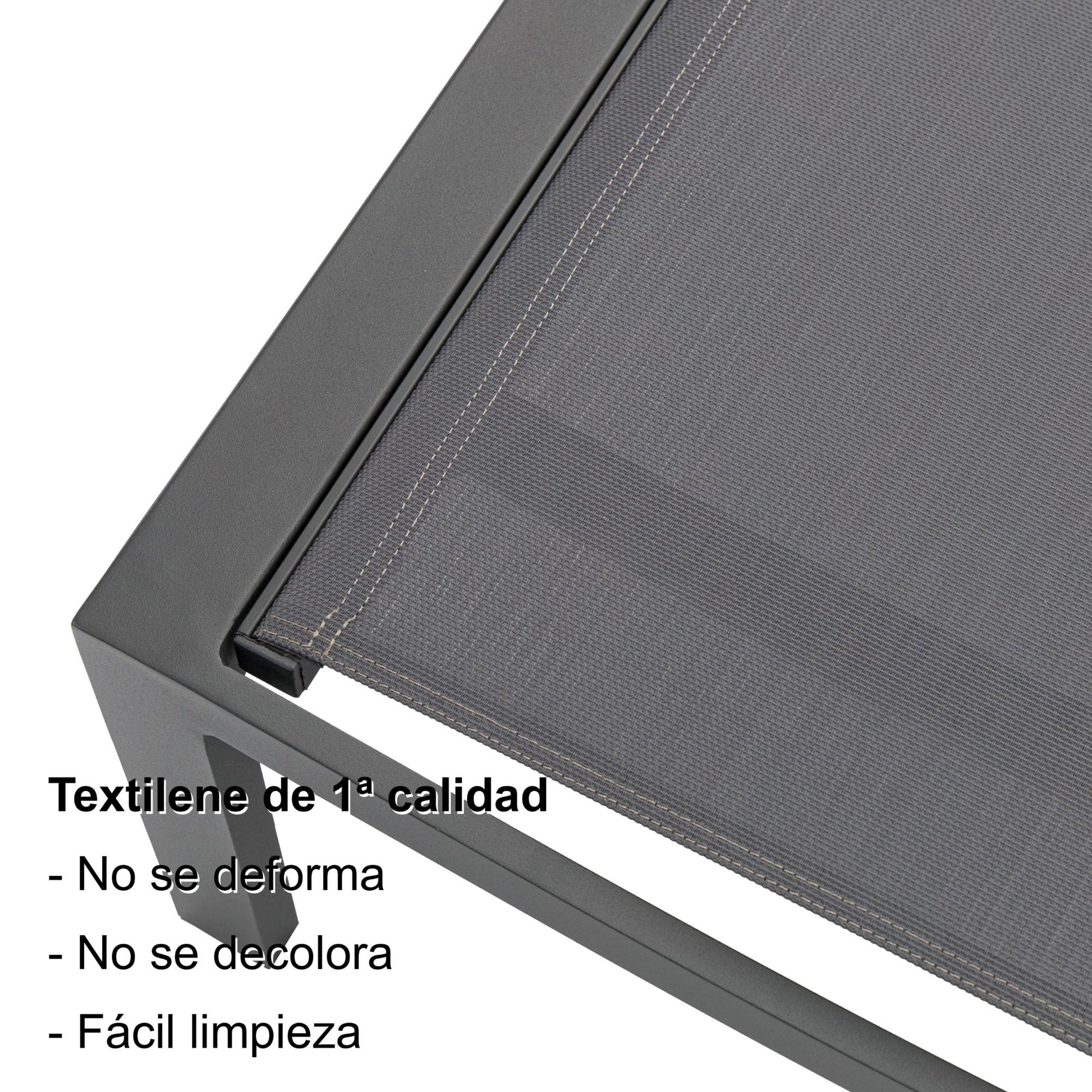 Tumbona Bangor aluminio antracita y textilene antracita