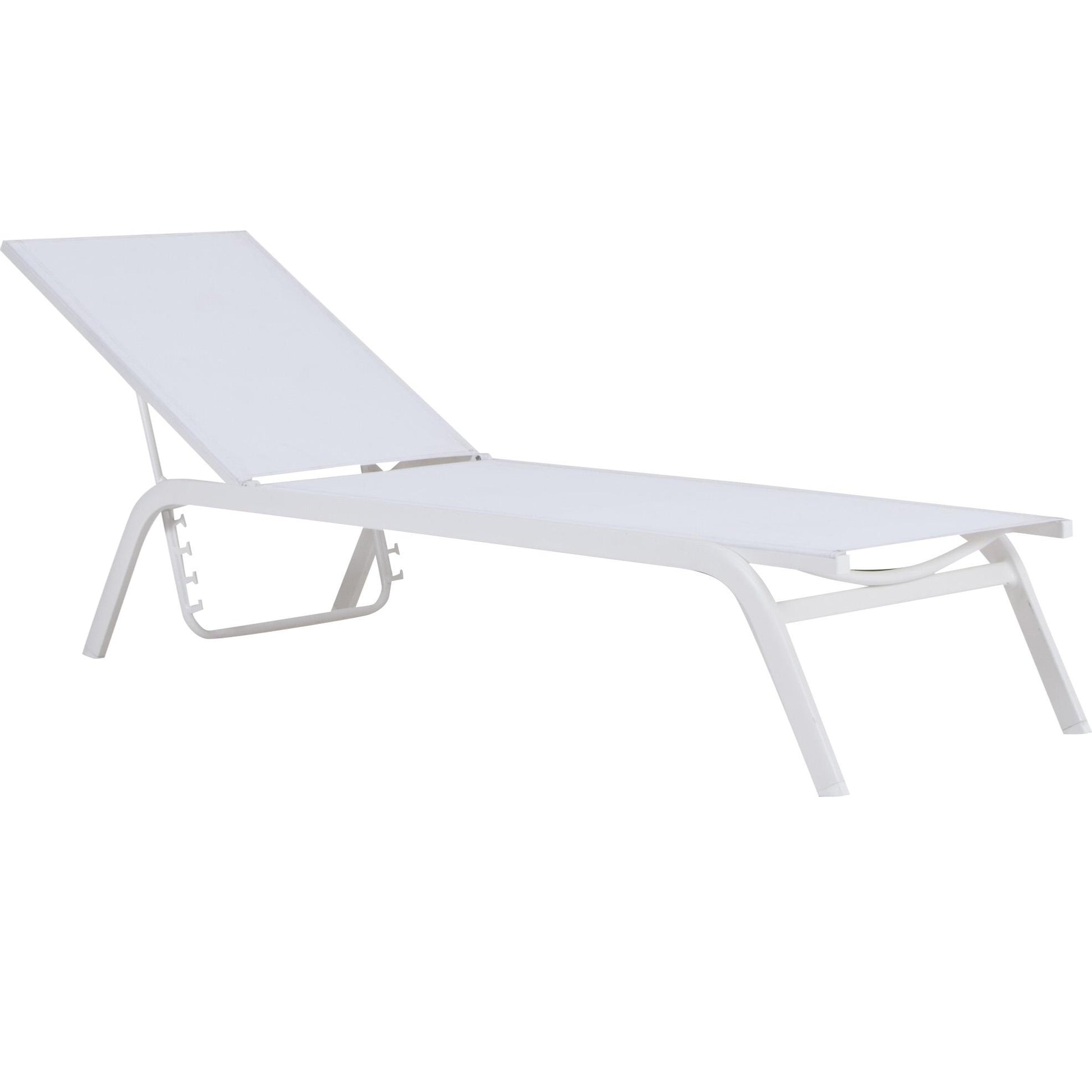 Tumbona Galt aluminio blanco y textilene blanco