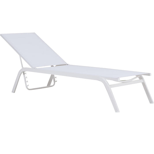 Tumbona Galt aluminio blanco y textilene blanco