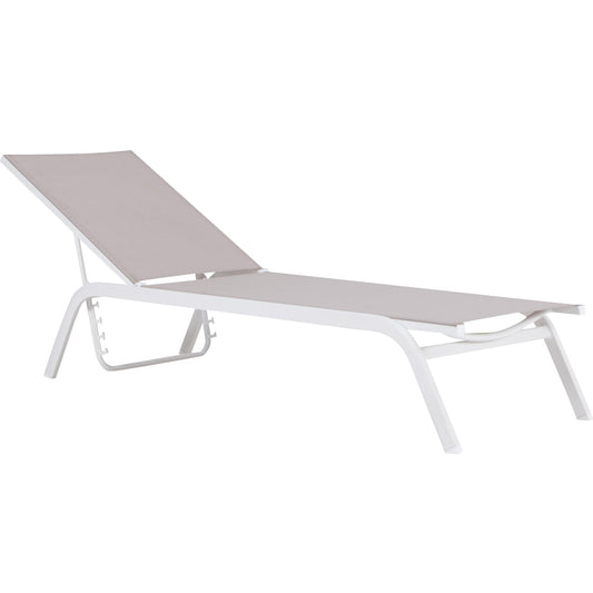 Tumbona Galt aluminio blanco y textilene taupe