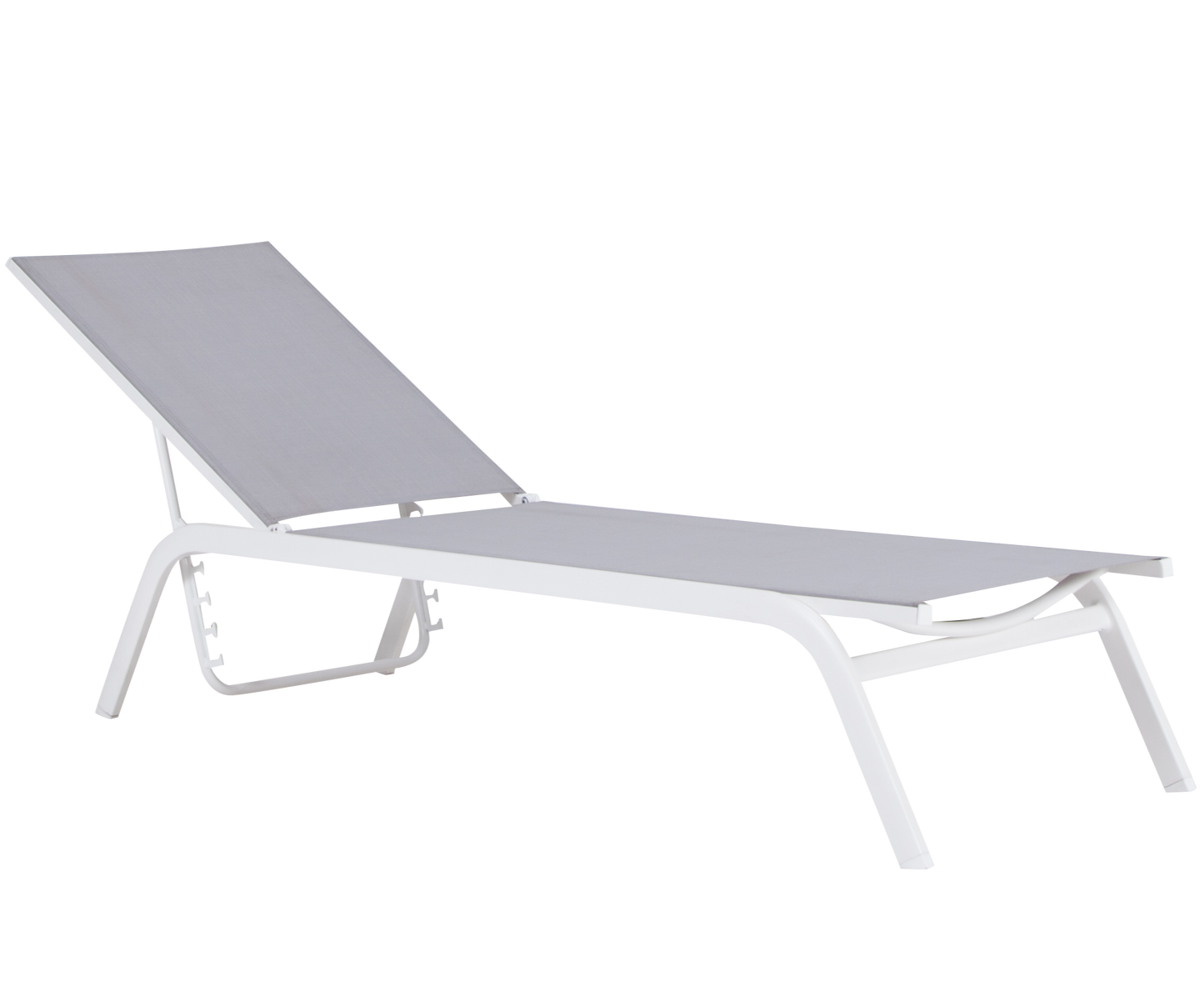 Tumbona Galt aluminio blanco y textilene gris claro