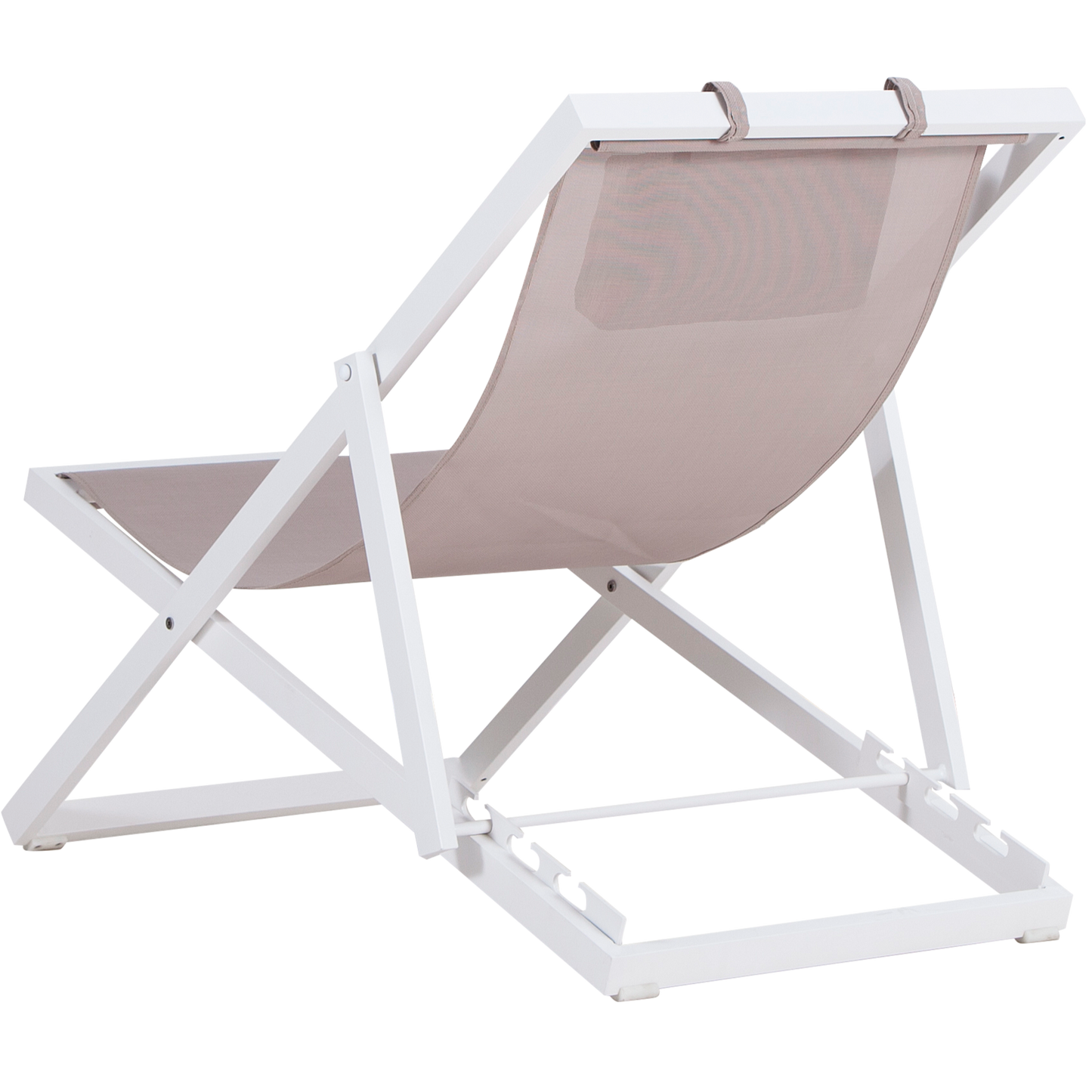Tumbona Davis aluminio blanco y textilene taupe