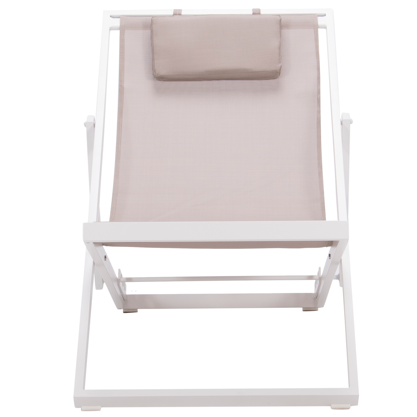 Tumbona Davis aluminio blanco y textilene taupe