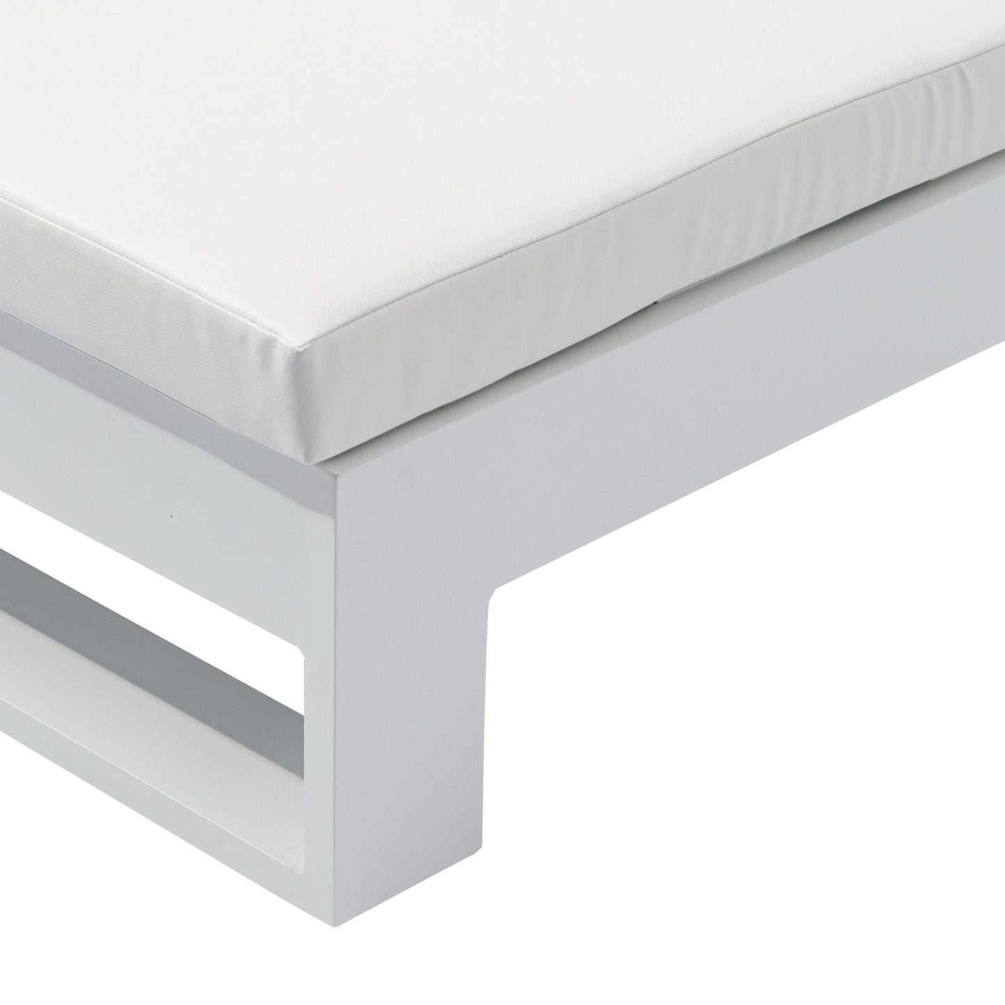 Tumbona Niland aluminio y tejido náutico blanco