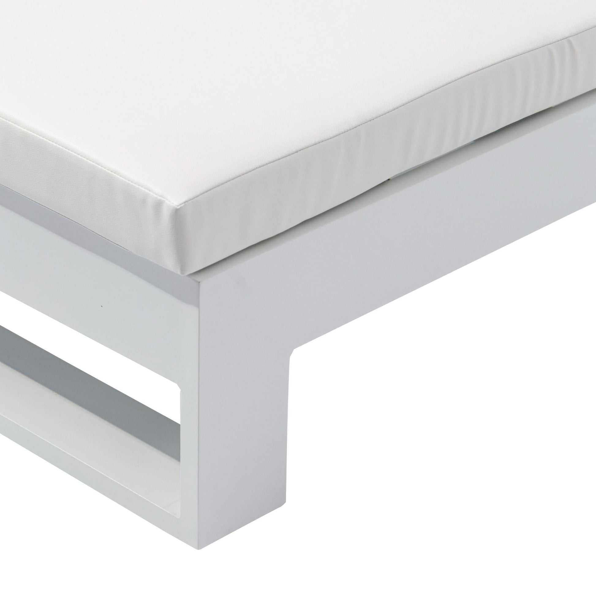 Tumbona Niland aluminio y tejido náutico blanco