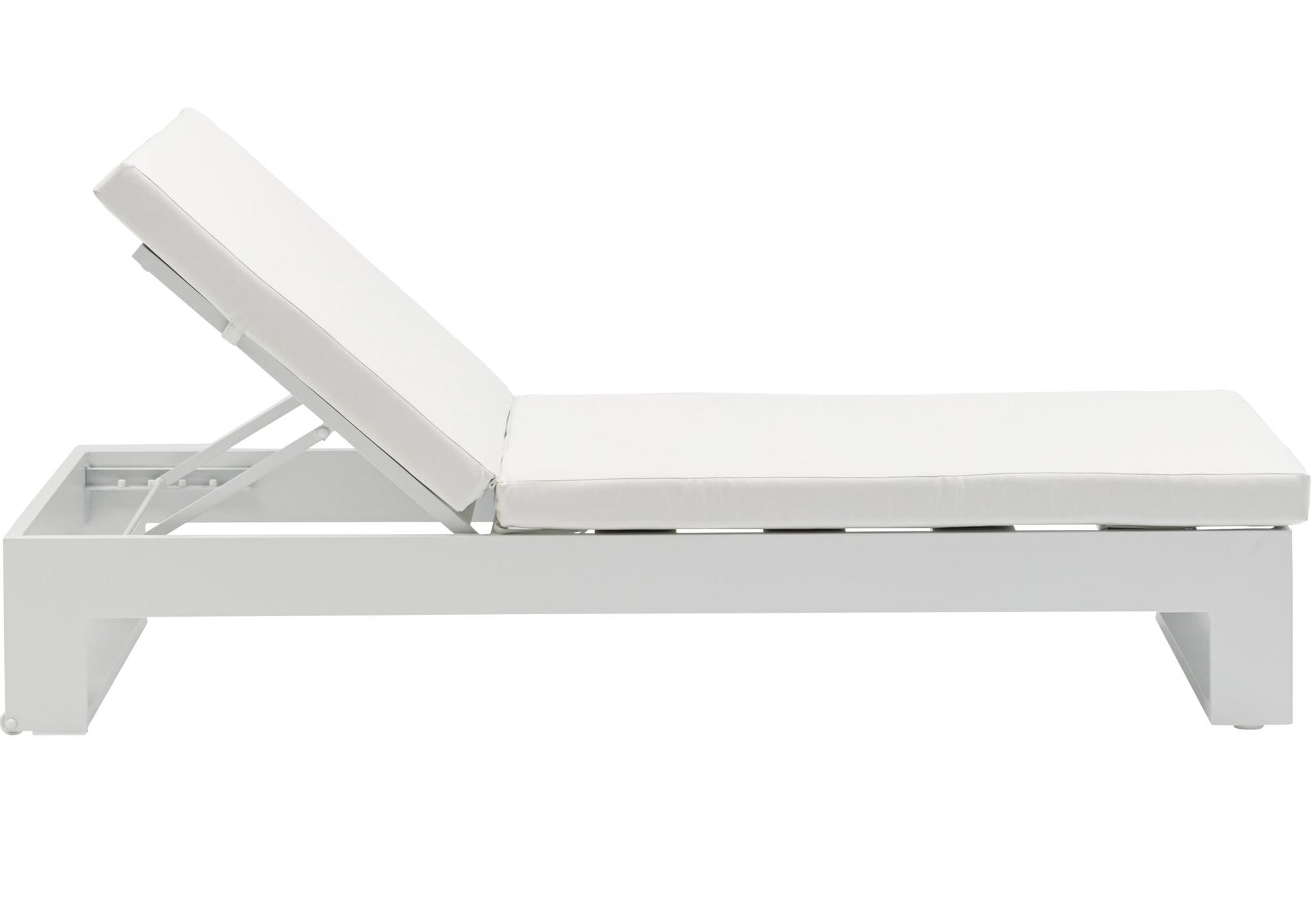 Tumbona Niland aluminio y tejido náutico blanco