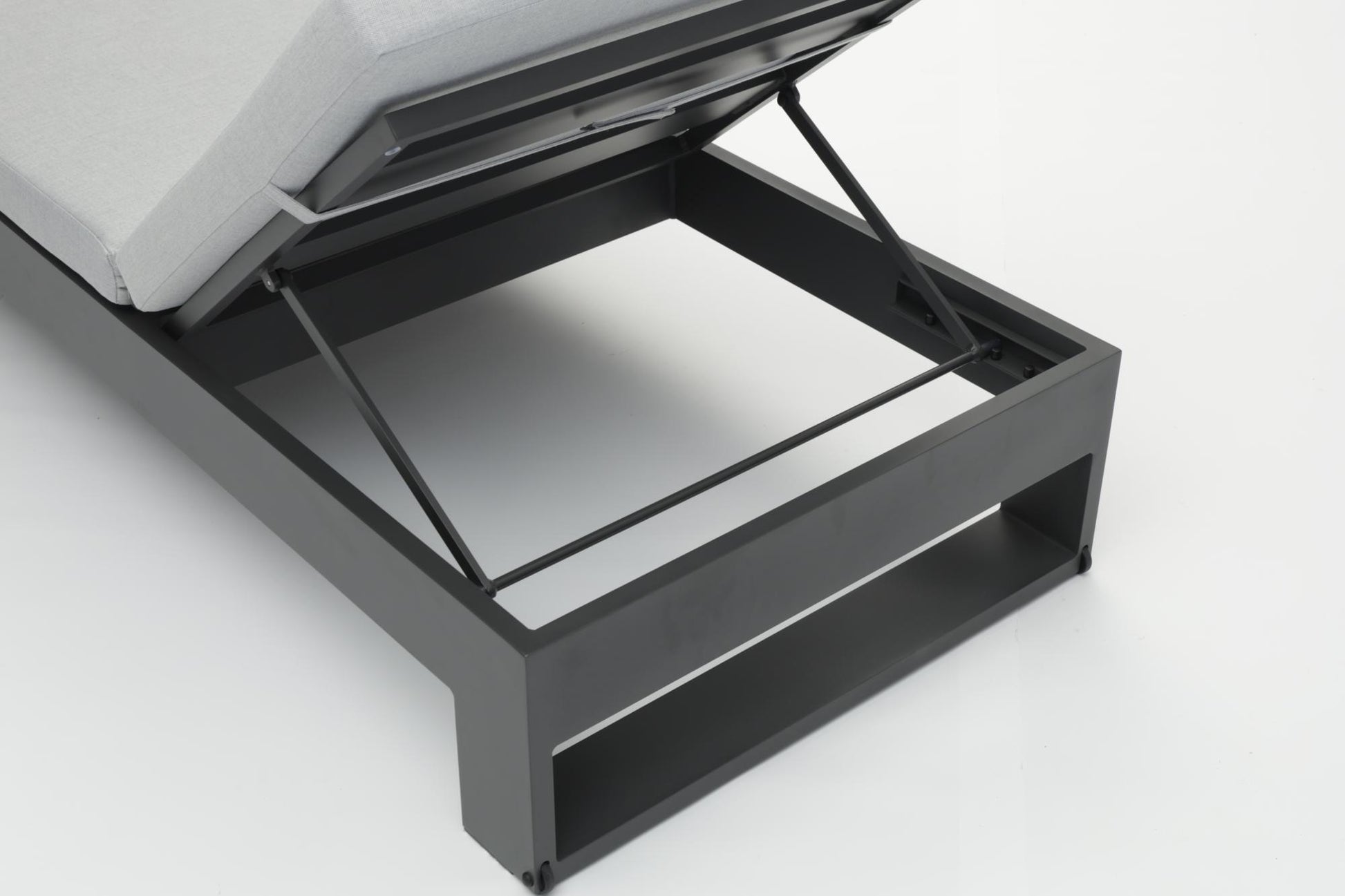 Tumbona Niland aluminio antracita y cojinería gris medio