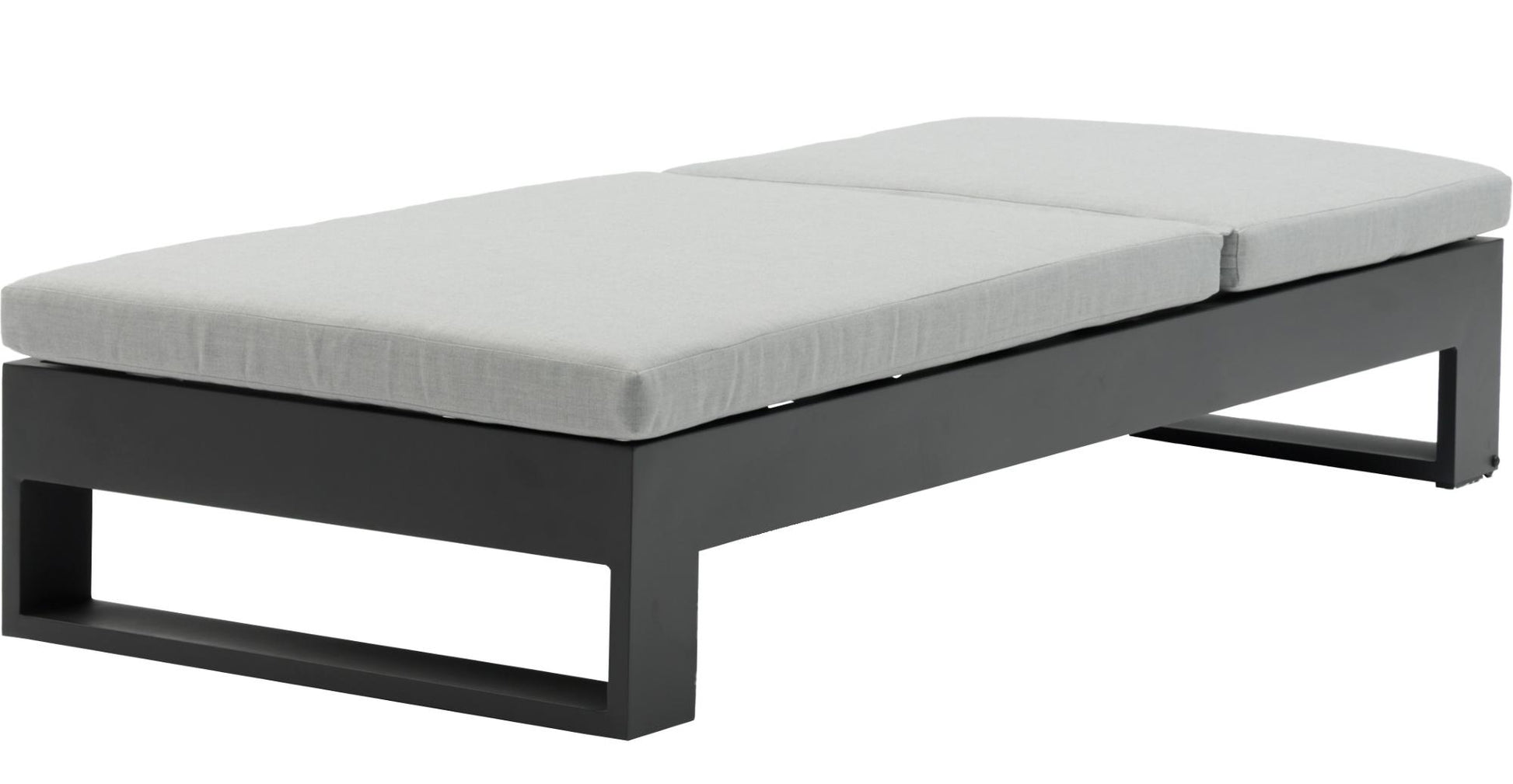 Tumbona Niland aluminio antracita y cojinería gris medio