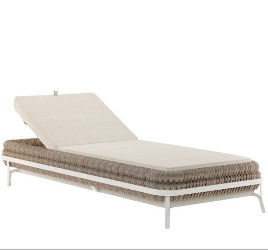 Tumbona Anmore aluminio blanco textil greige