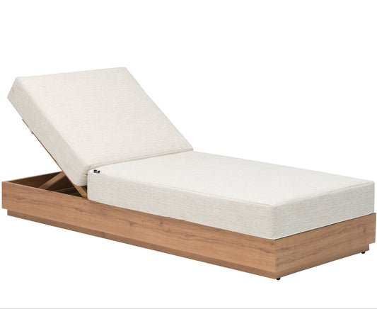 Tumbona Java 190x80x36 cm aluminio efecto teca natural