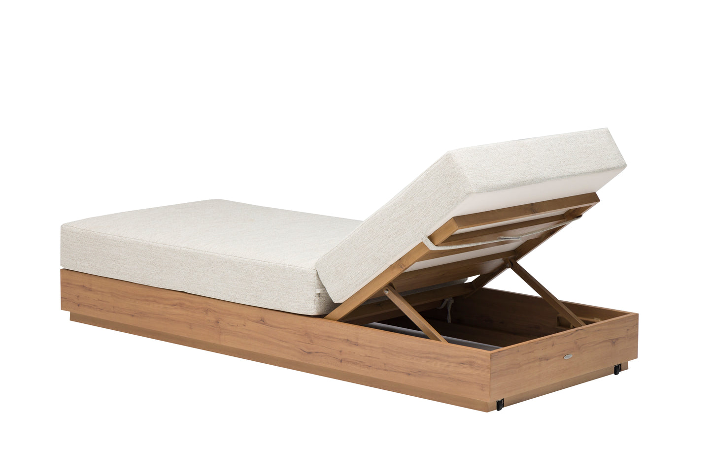 Tumbona Java 190x80x36 cm aluminio efecto teca natural