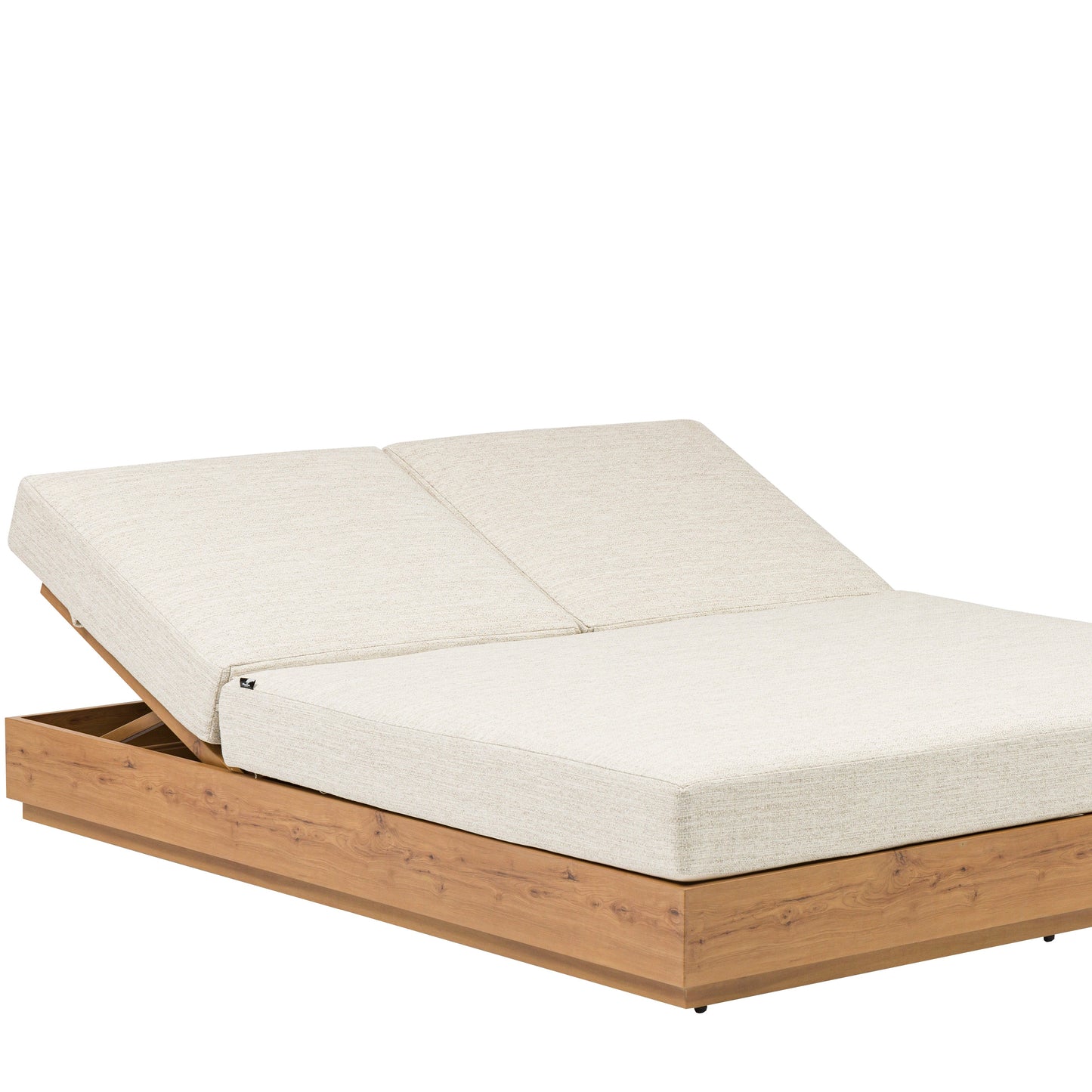 Tumbona doble Java 190x160x36 cm aluminio efecto teca natural