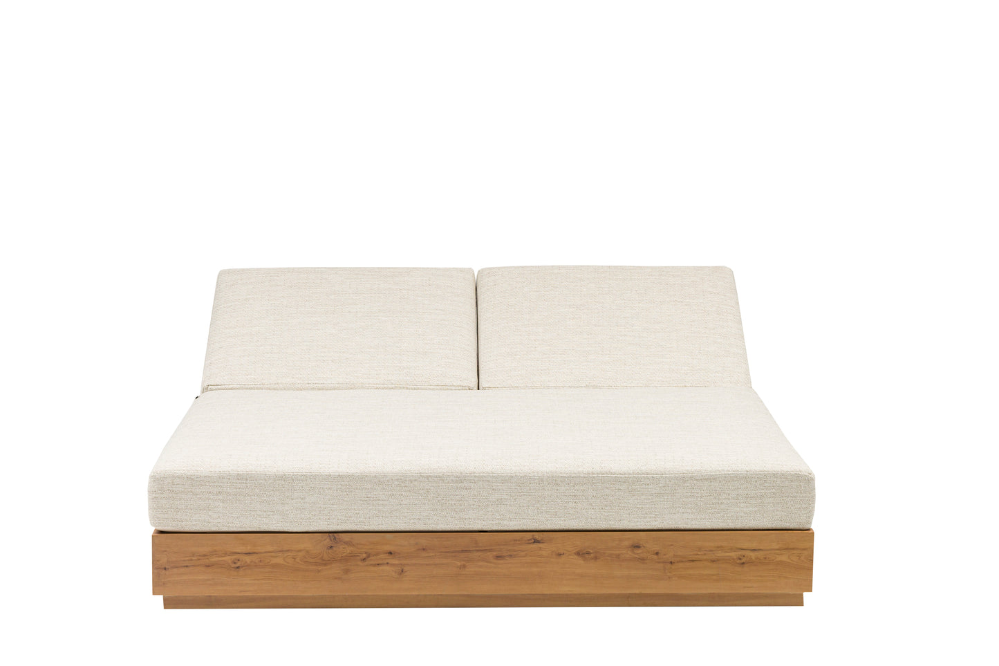 Tumbona doble Java 190x160x36 cm aluminio efecto teca natural