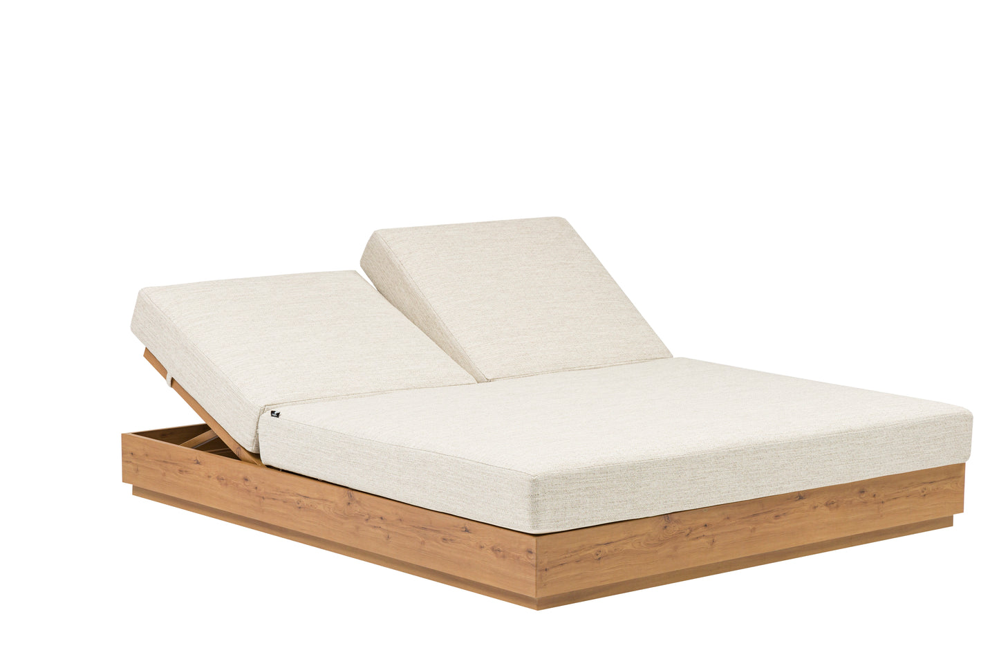 Tumbona doble Java 190x160x36 cm aluminio efecto teca natural