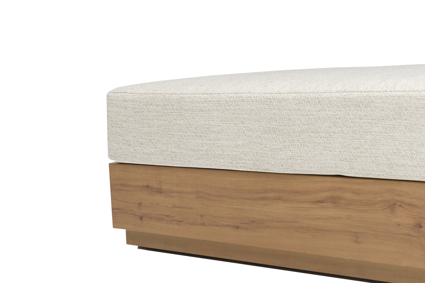 Tumbona doble Java 190x160x36 cm aluminio efecto teca natural