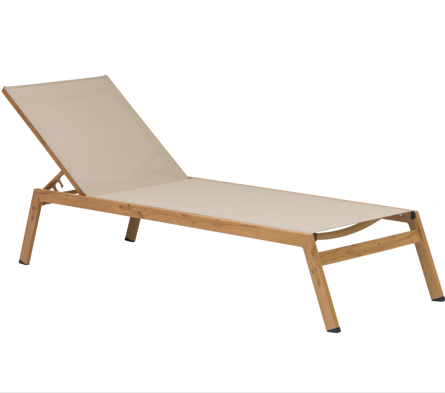 Hamaca apilable Java 205x65x35 cm aluminio efecto teca natural