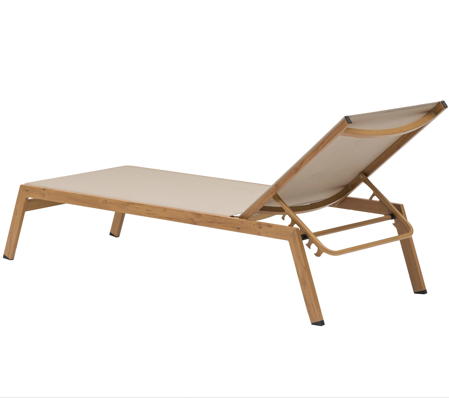 Hamaca apilable Java 205x65x35 cm aluminio efecto teca natural