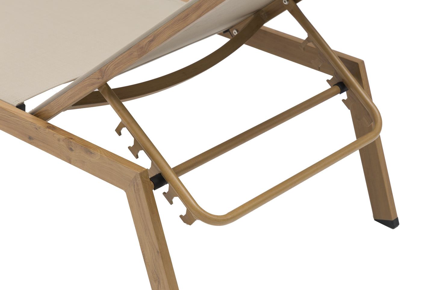 Hamaca apilable Java 205x65x35 cm aluminio efecto teca natural