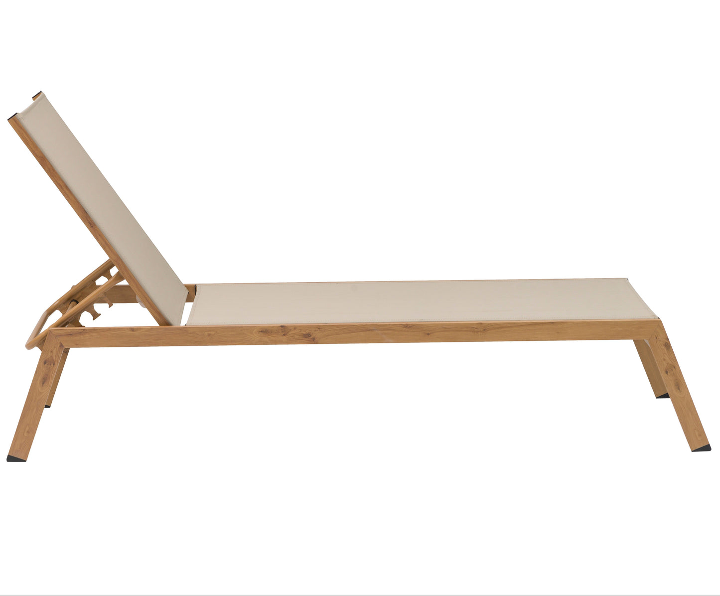 Hamaca apilable Java 205x65x35 cm aluminio efecto teca natural