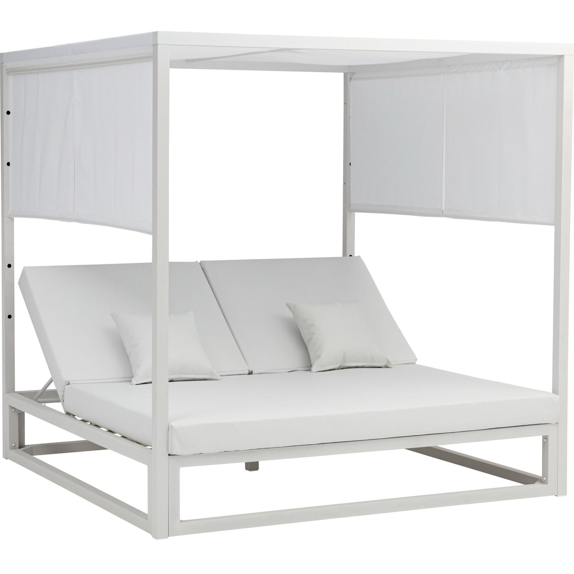 Daybed Edna aluminio y tejido náutico blanco