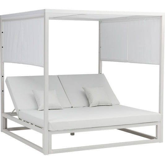 Daybed Edna aluminio y tejido náutico blanco