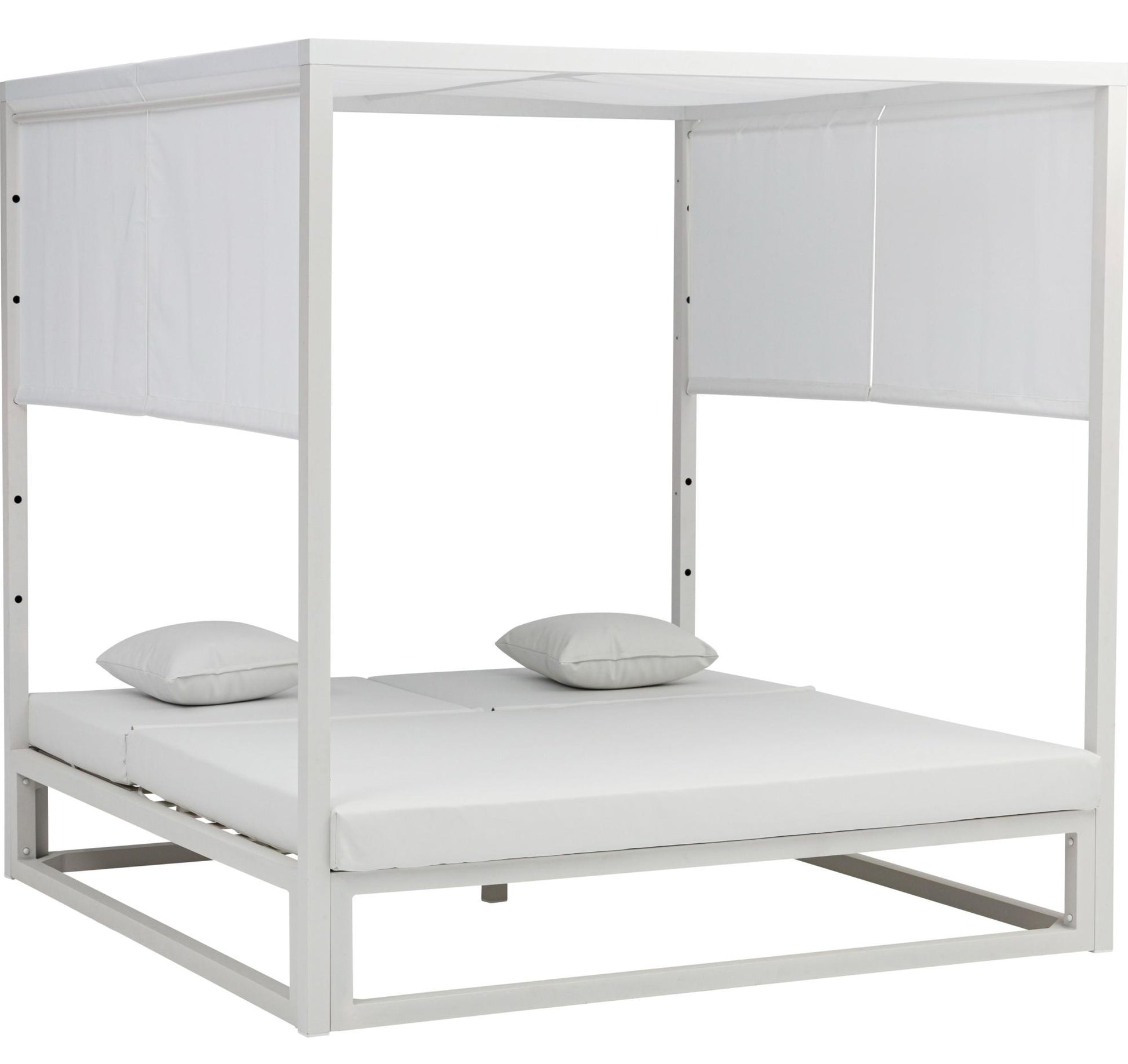Daybed Edna aluminio y tejido náutico blanco