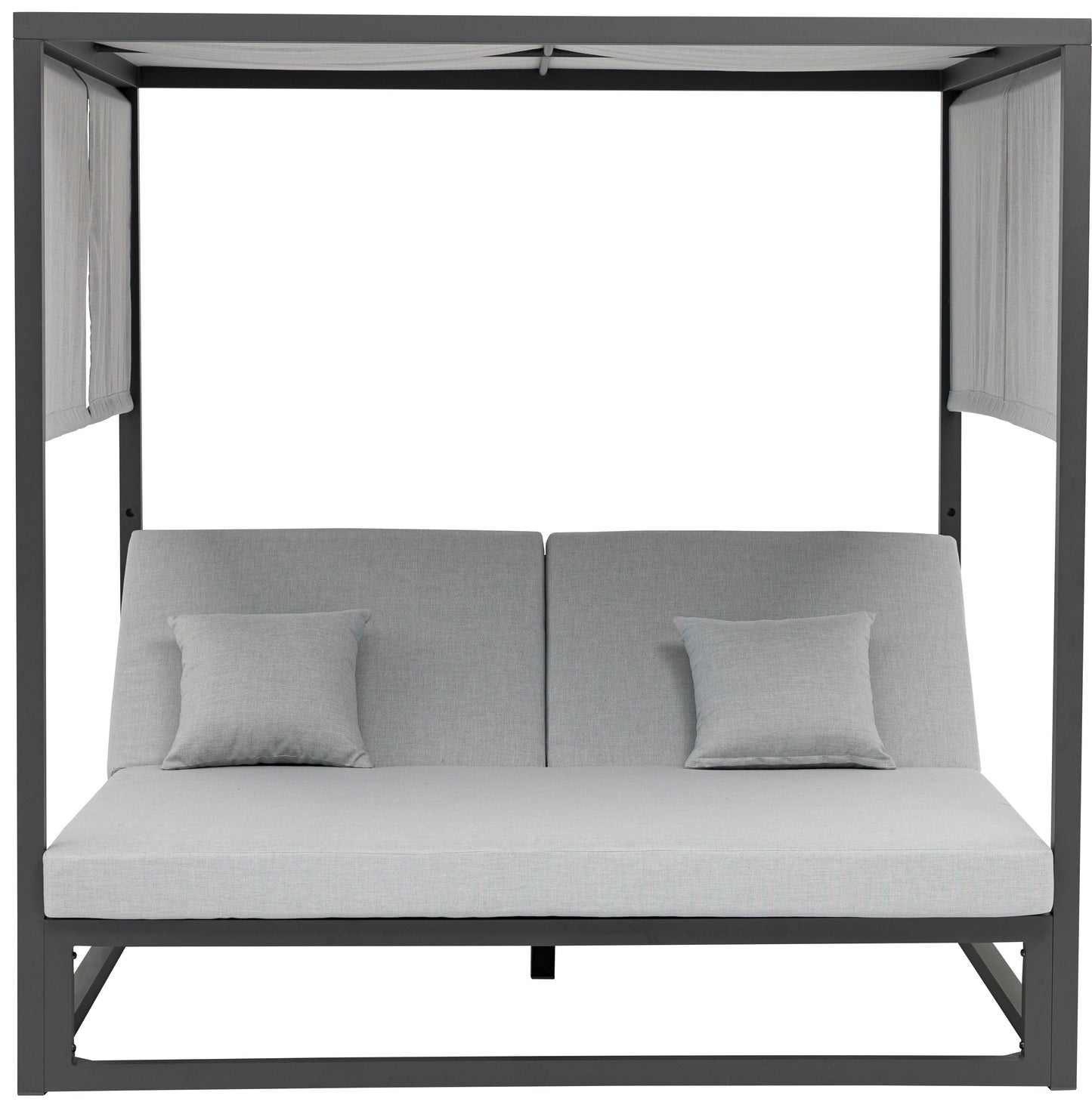 Daybed Edna aluminio antracita y textil gris medio