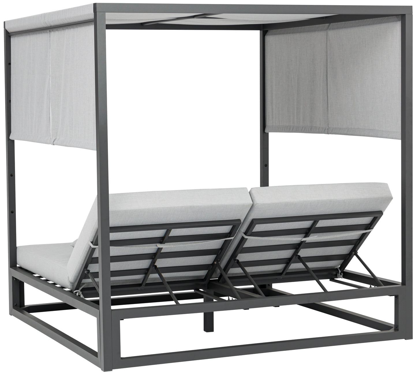 Daybed Edna aluminio antracita y textil gris medio