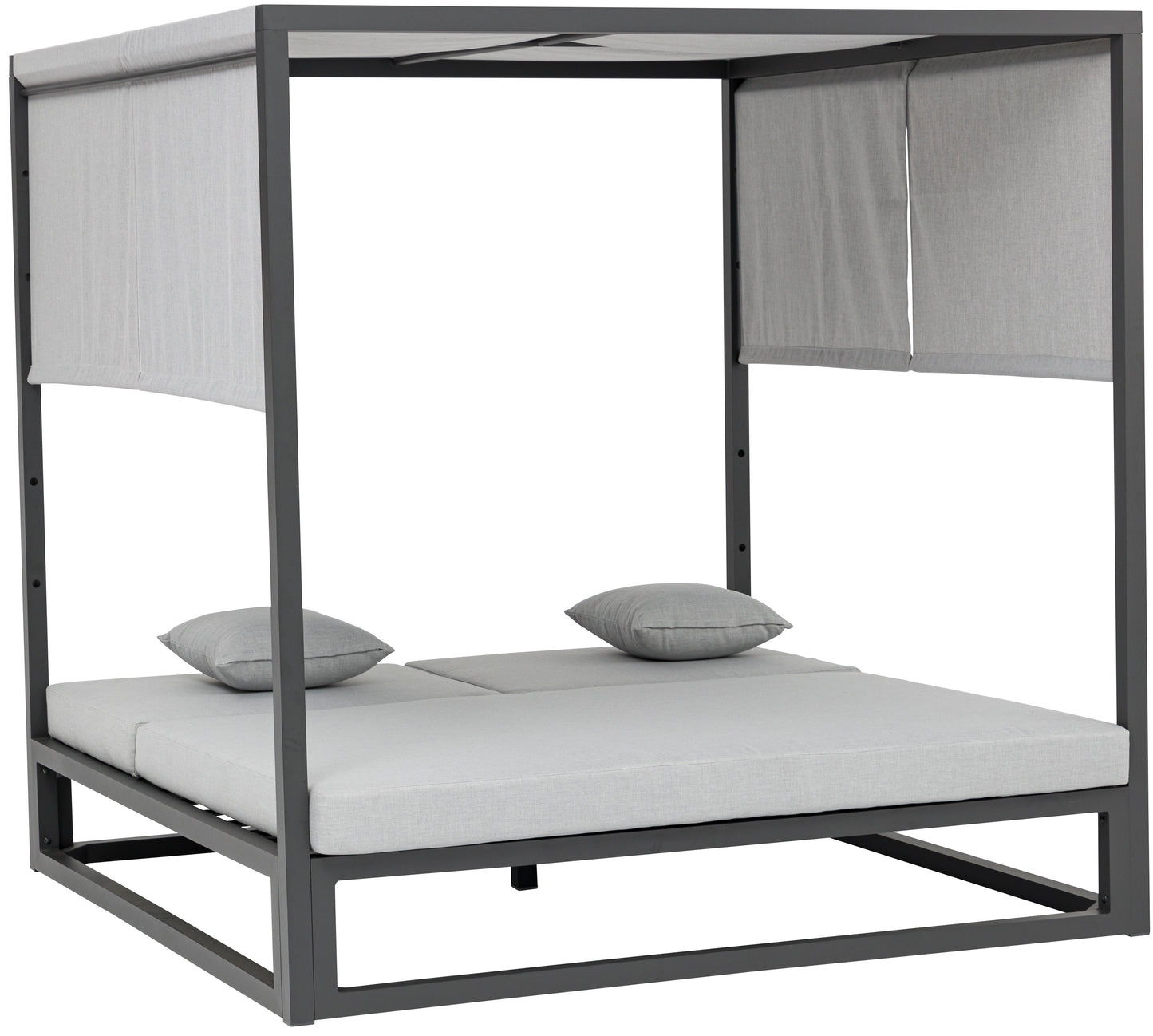 Daybed Edna aluminio antracita y textil gris medio