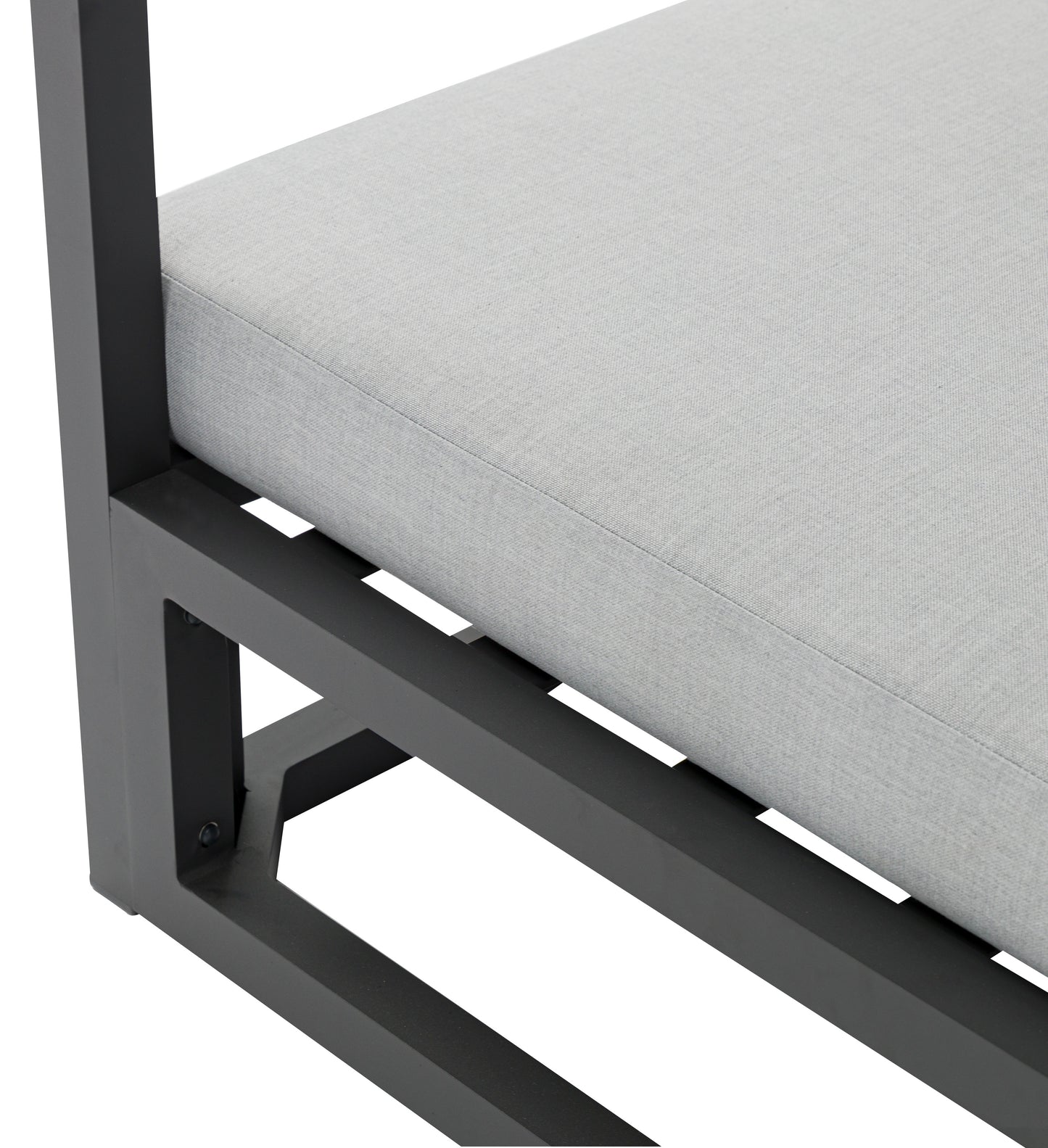 Daybed Edna aluminio antracita y textil gris medio