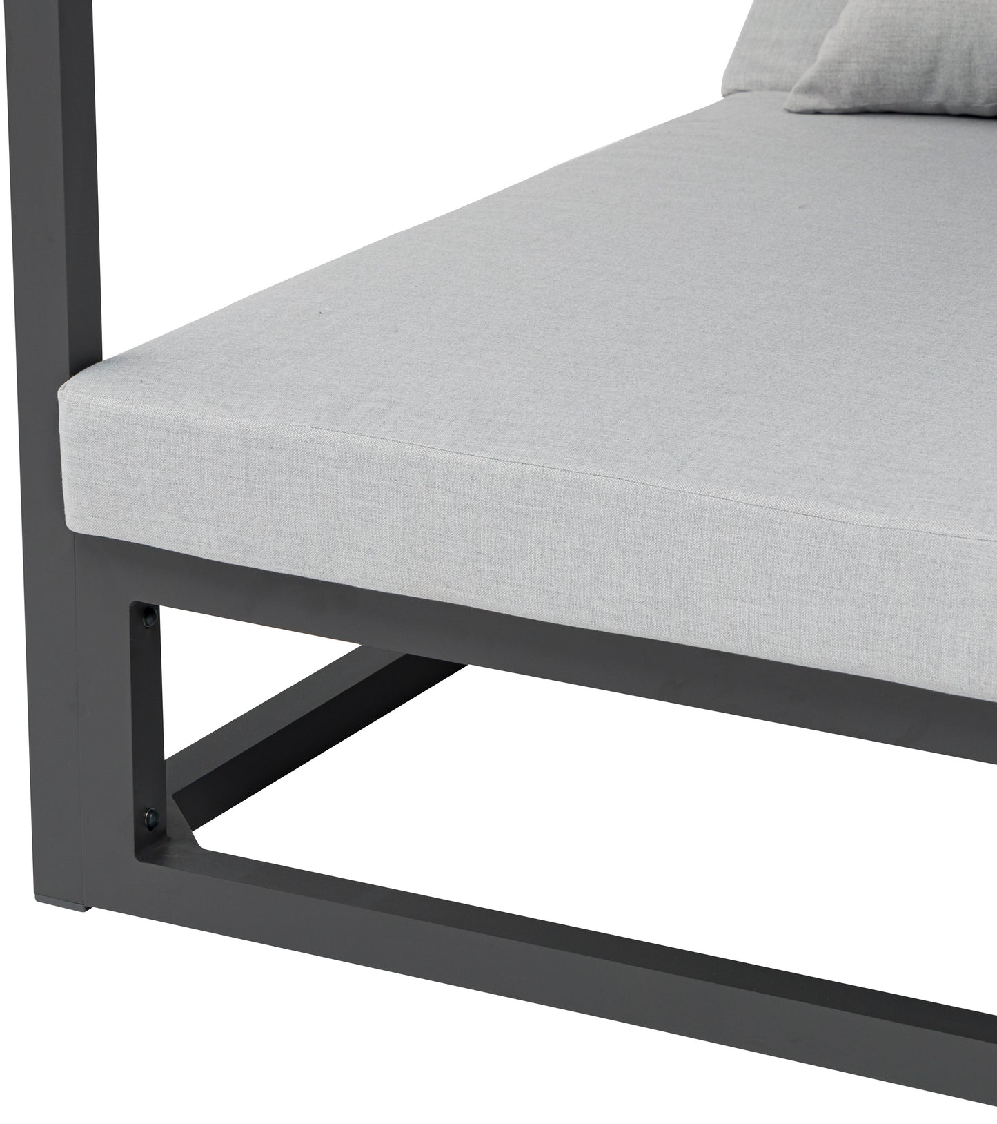 Daybed Edna aluminio antracita y textil gris medio