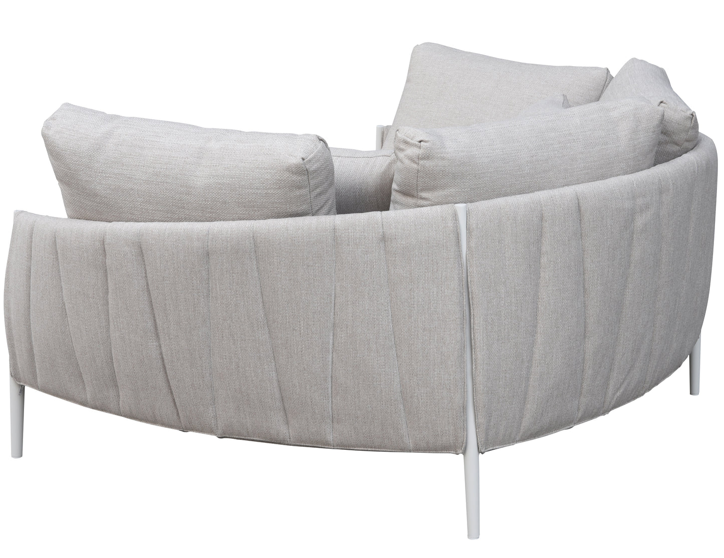 Daybed Attica aluminio blanco y textil gris claro.