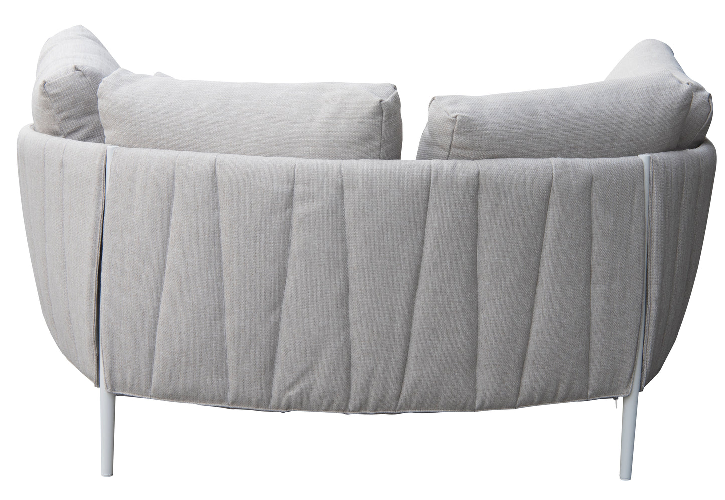 Daybed Attica aluminio blanco y textil gris claro.