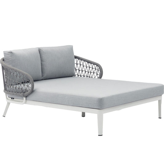 Daybed Isabela aluminio blanco y textil gris claro