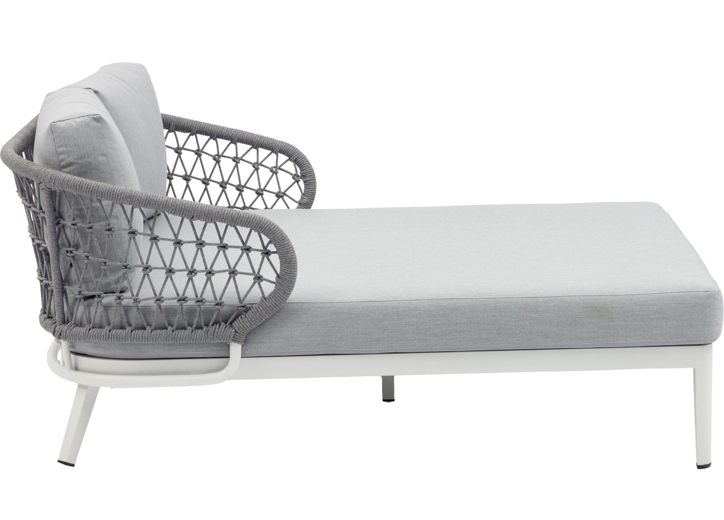 Daybed Isabela aluminio blanco y textil gris claro