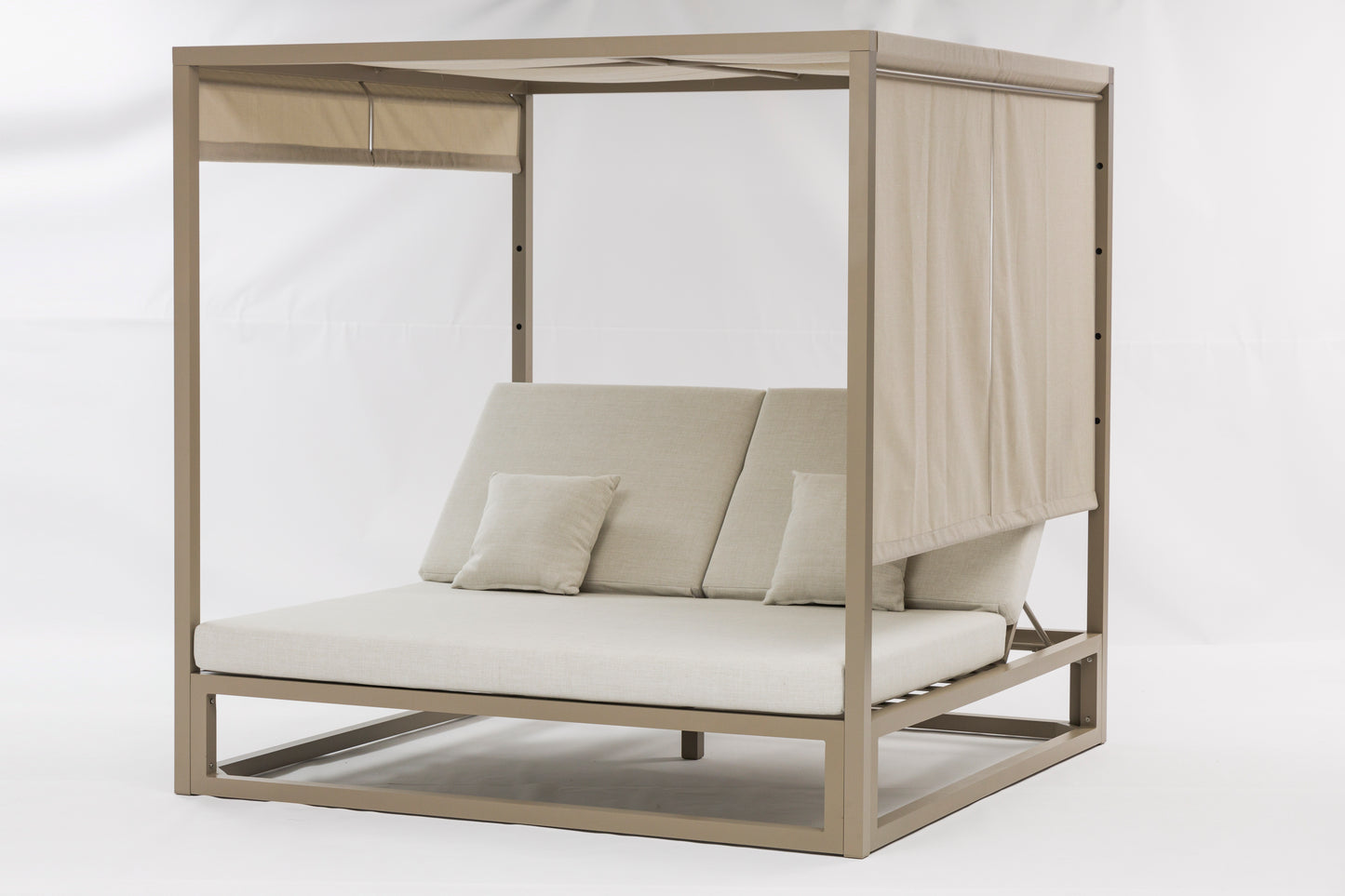 Daybed Edna aluminio taupe y textil beige