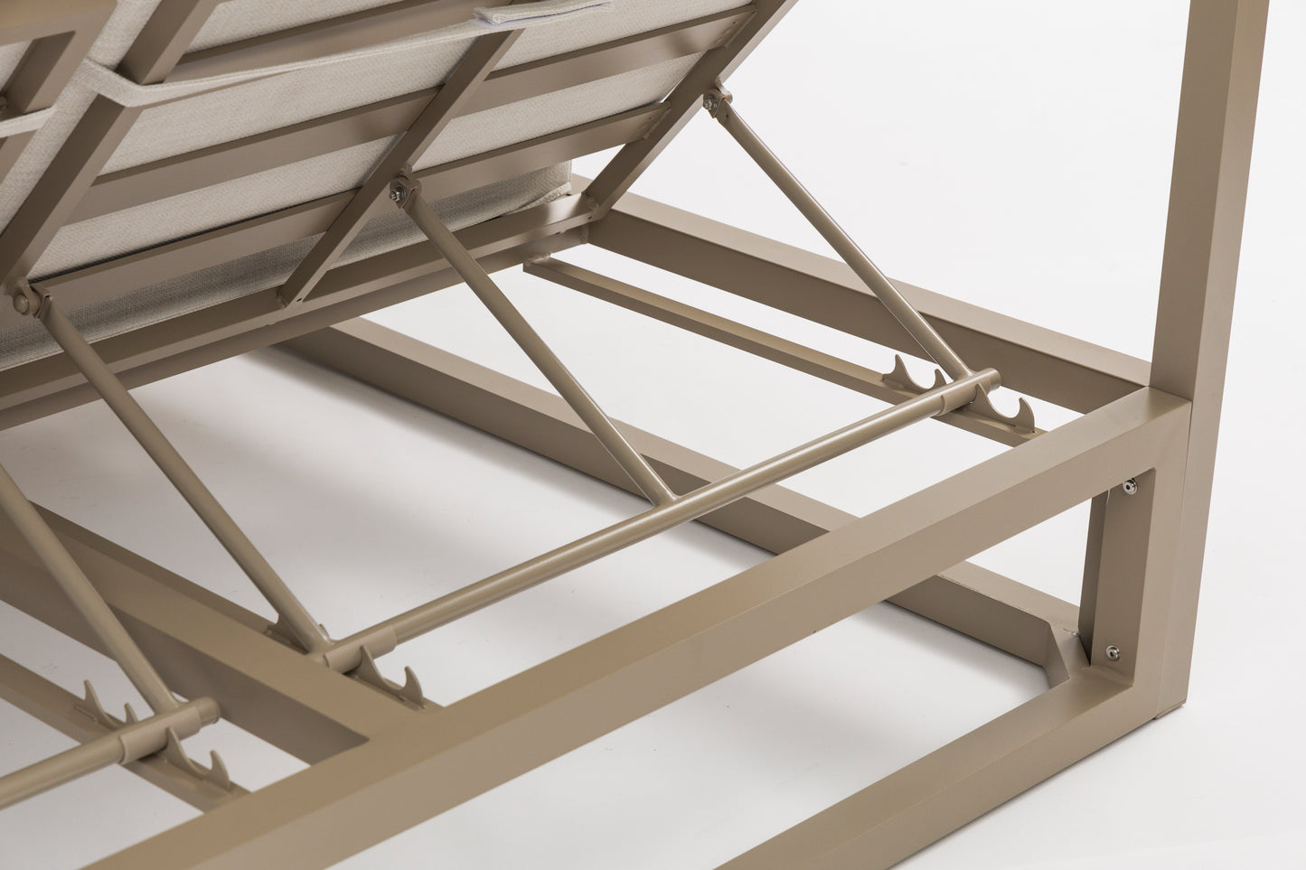 Daybed Edna aluminio taupe y textil beige